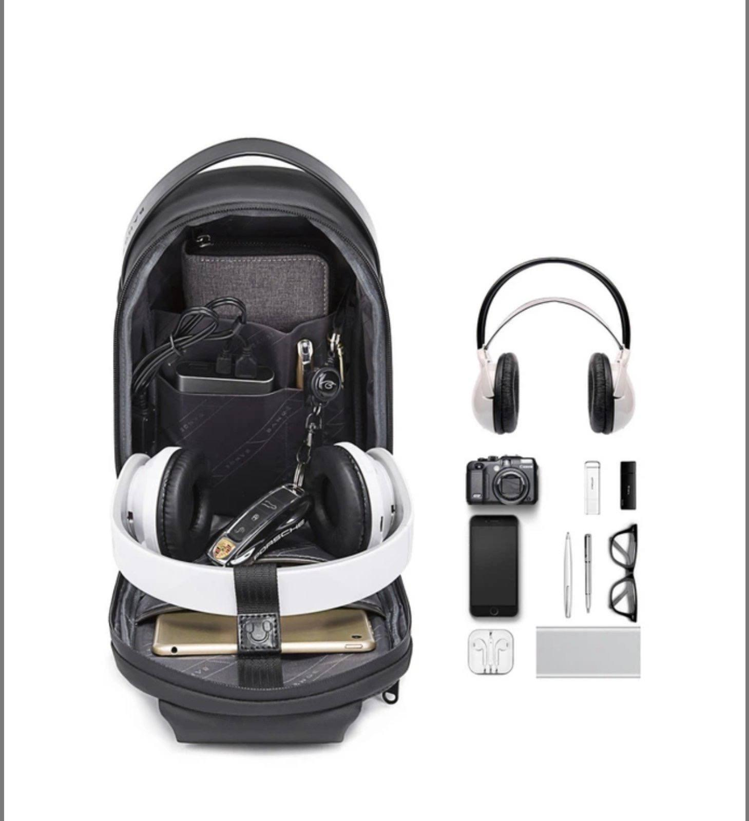 Рюкзак з однією лямкою Bange (BGS7256-Black) з USB Чорний