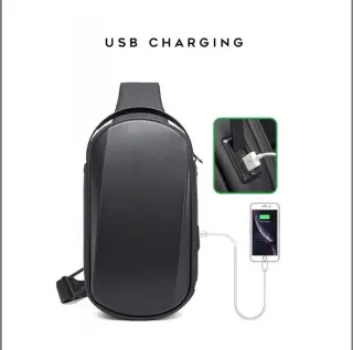Рюкзак з однією лямкою Bange (BGS7256-Black) з USB Чорний
