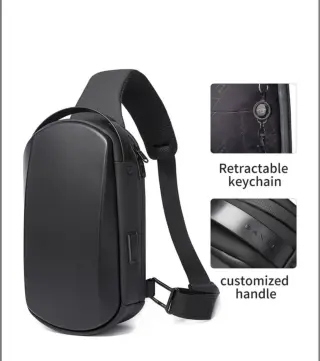Рюкзак з однією лямкою Bange (BGS7256-Black) з USB Чорний