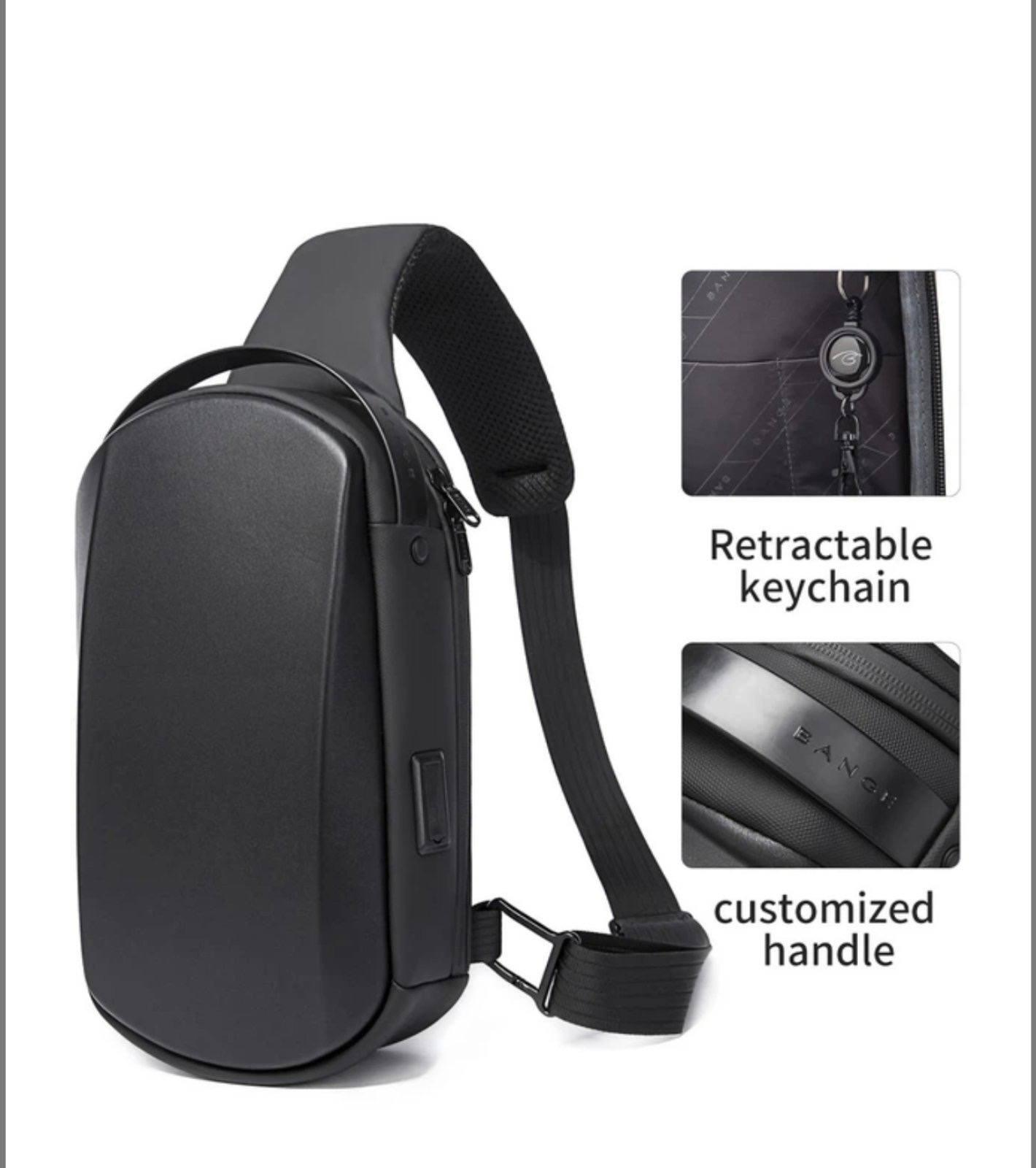 Рюкзак з однією лямкою Bange (BGS7256-Black) з USB Чорний