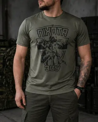 Тактична військова літня вологовідвідна футболка CoolMax Піхота