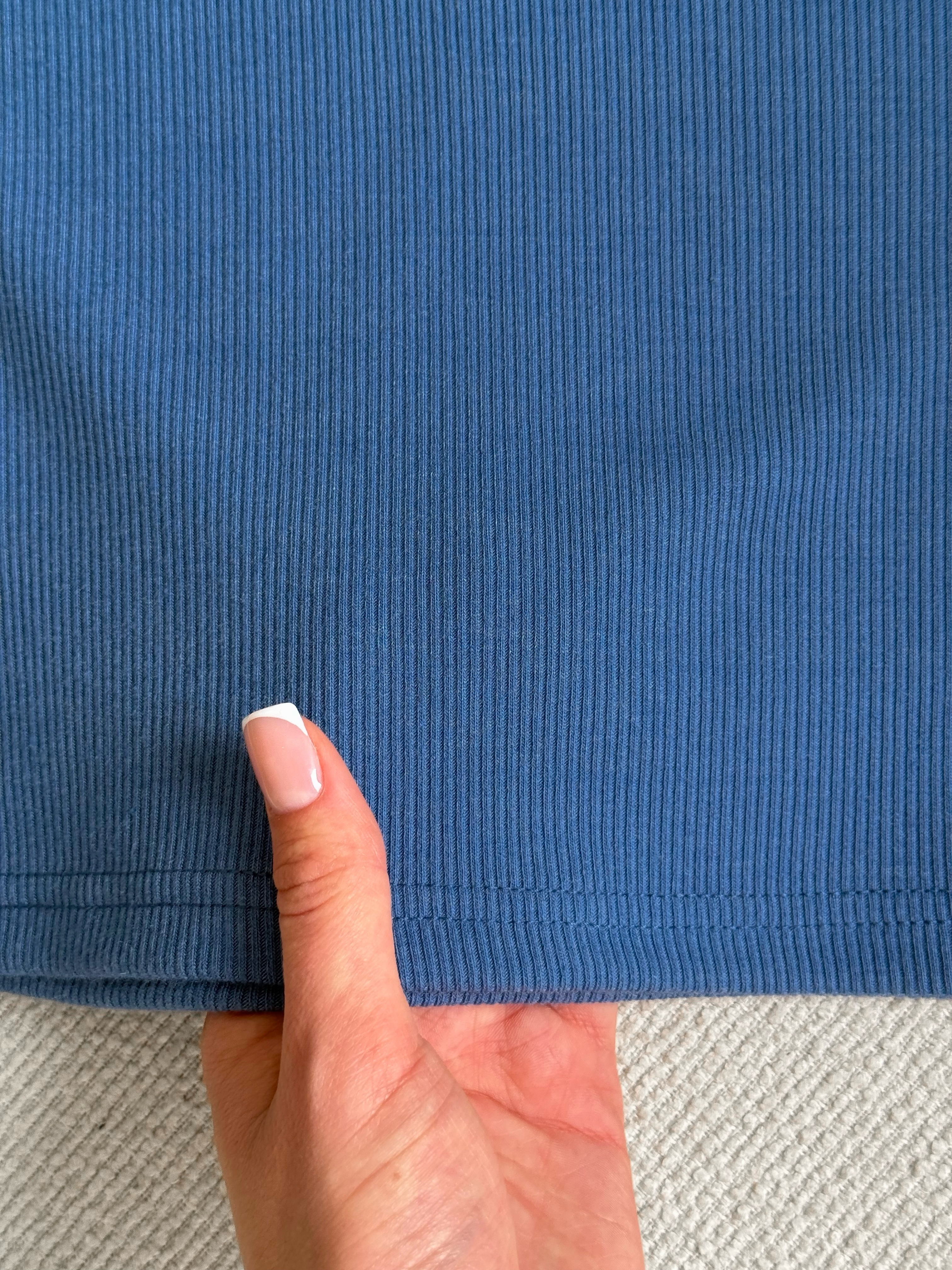 Blue Wrap Dress in Rib Merlini Zokka