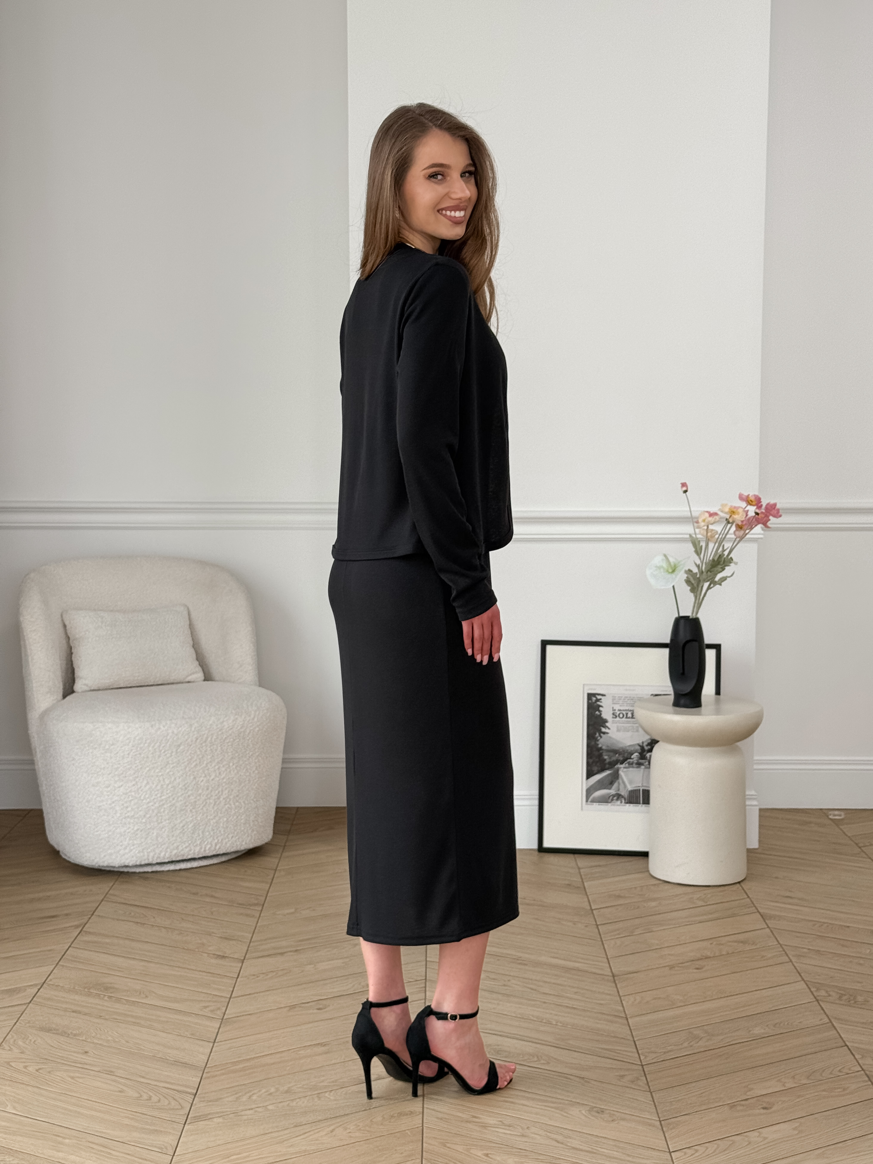 Black Ribbed Sweater Merlini Artua