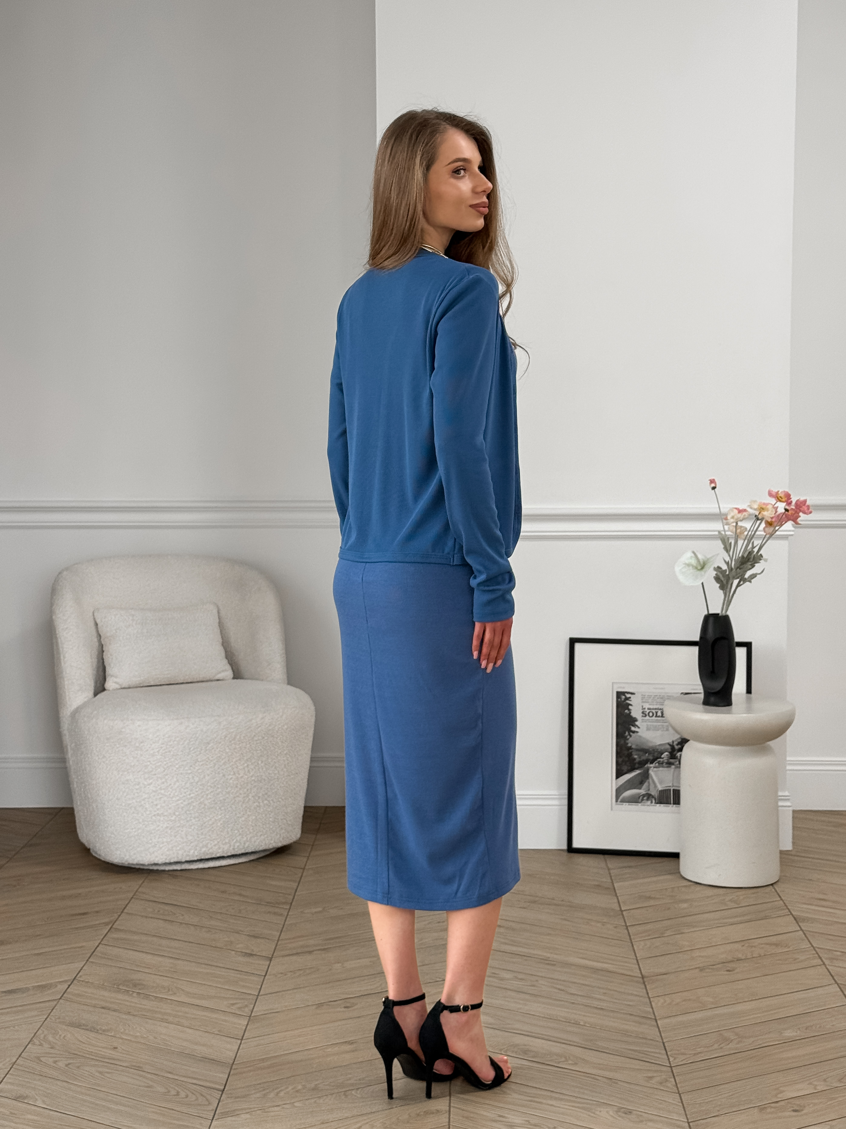 Blue Ribbed Sweatshirt Merlini Artua