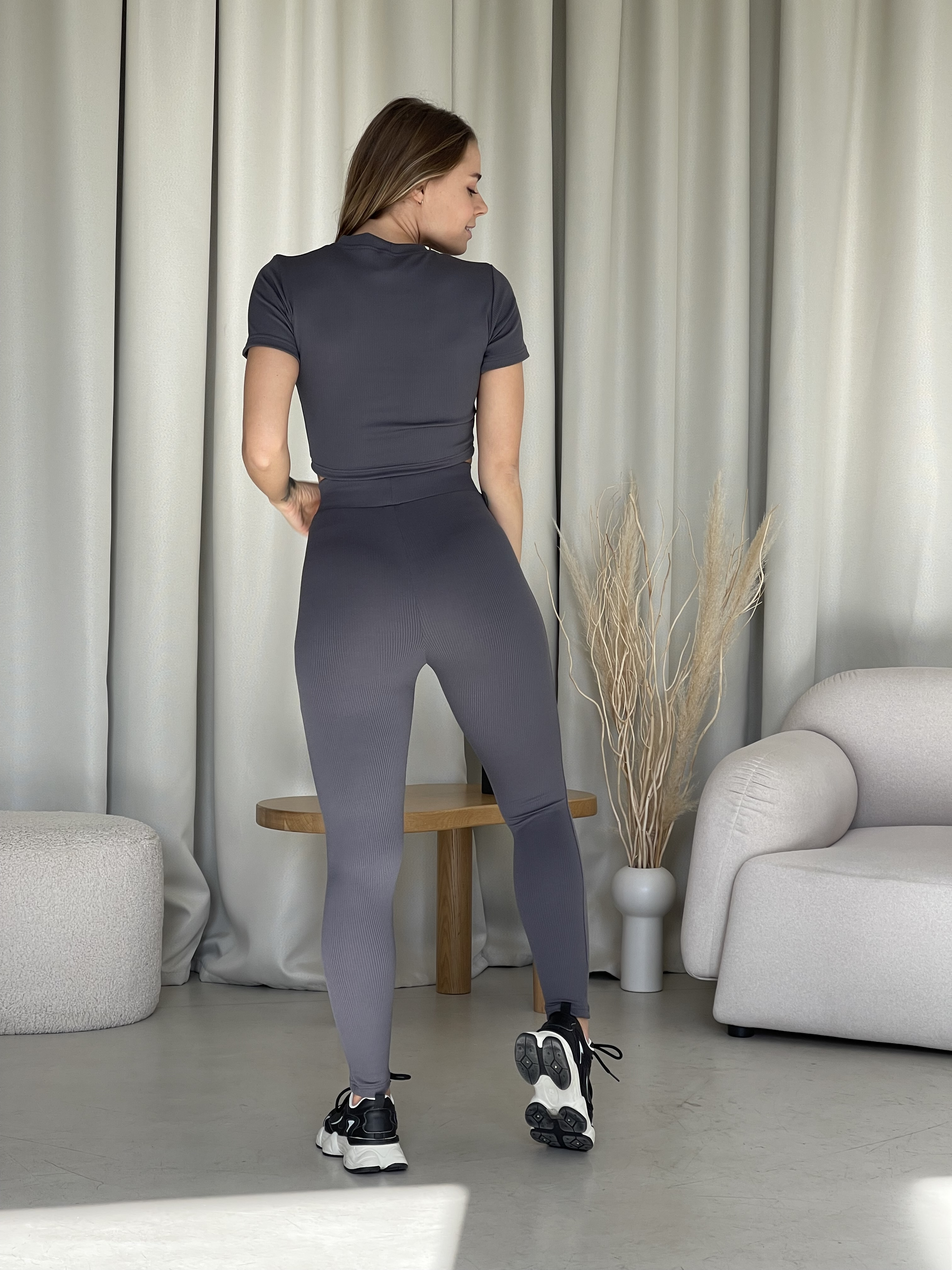 Gray Ribbed T-Shirt Merlini Base