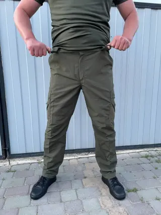 Літні тоненькі тактичні штани мікроклітинка Олива