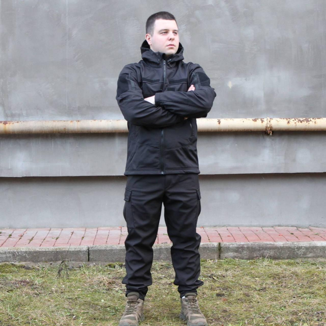 Тактична весняна куртка Soft Shel Чорна