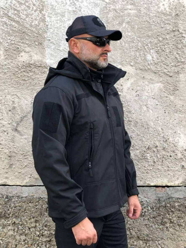 Тактична куртка Soft Shell Чорна