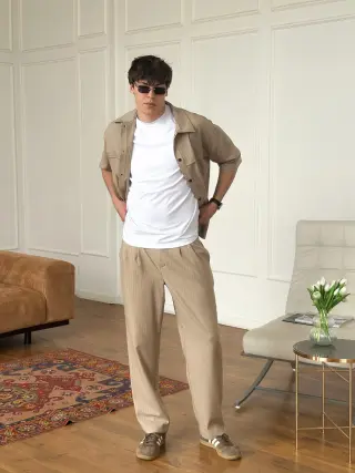 Костюм брюки тіар беж