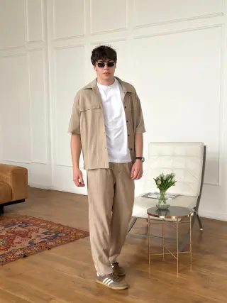 Костюм брюки тіар беж