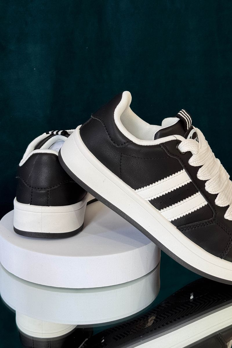 Кросівки жіночі екошкіра, колір чорно-білий, 248RJH300-4