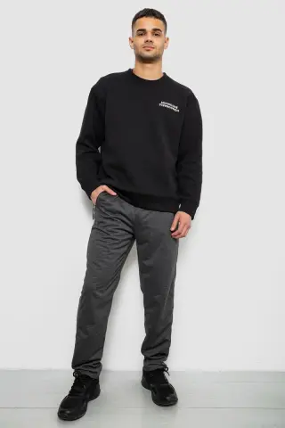 Спортивні штани чоловічі однотонні, колір темно-сірий, 244RY-440