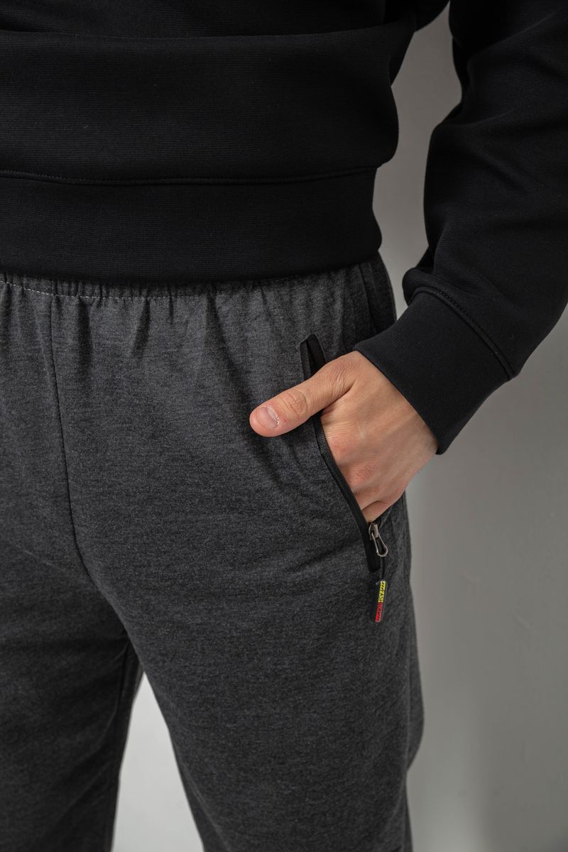 Спортивні штани чоловічі однотонні, колір темно-сірий, 244RY-440