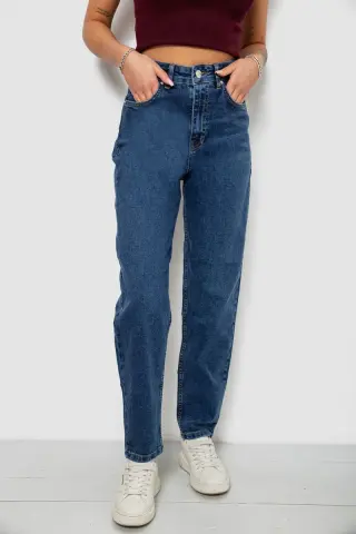 Джинси жіночі однотонні Slim Banana's, колір синій, 244R9604
