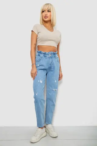 Джинси жіночі Mom-fit, колір блакитний, 244R1601S20-LZ