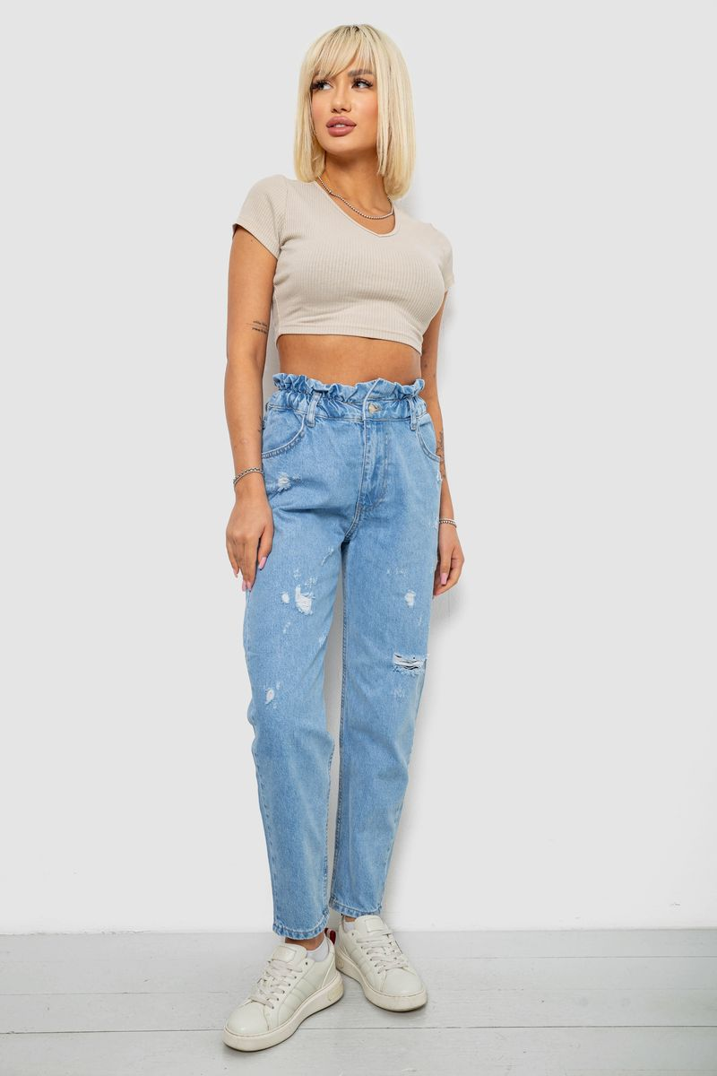 Джинси жіночі Mom-fit, колір блакитний, 244R1601S20-LZ