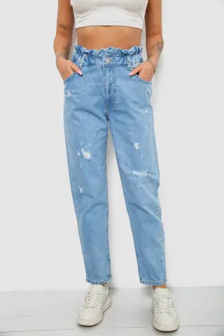 Джинси жіночі Mom-fit, колір блакитний, 244R1601S20-LZ