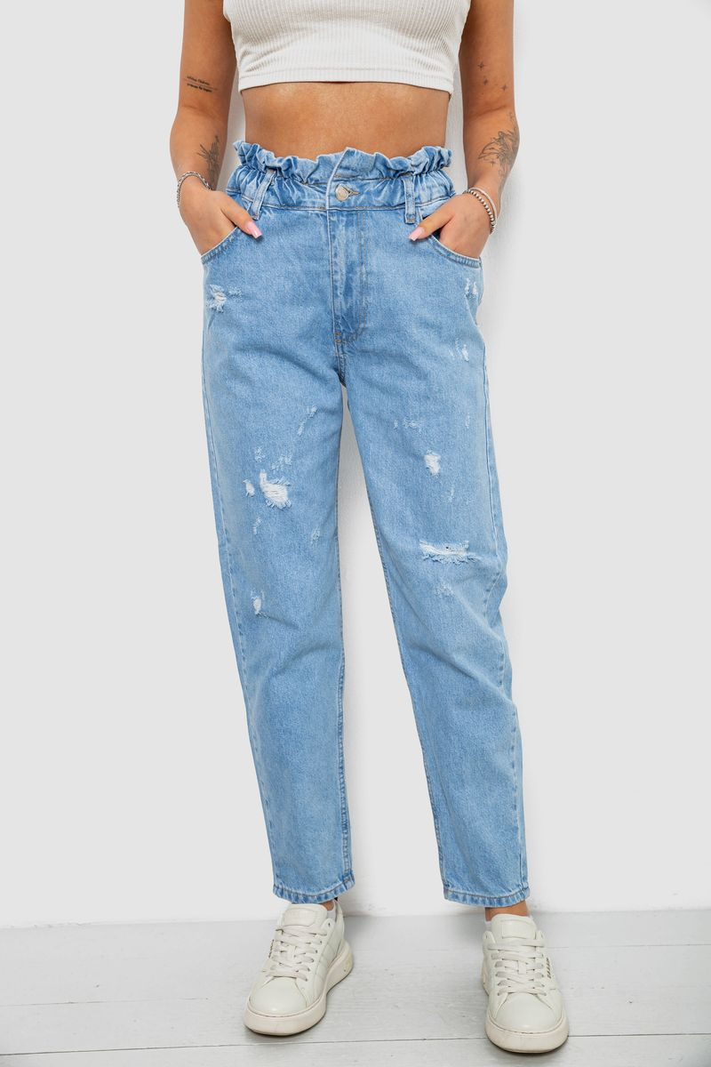 Джинси жіночі Mom-fit, колір блакитний, 244R1601S20-LZ