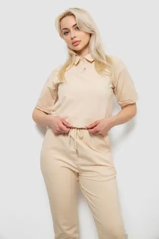 Спортивний костюм жіночий, колір бежевий, 221R102-5