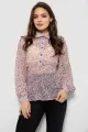 Блуза жіноча з принтом шифонова, колір рожевий, 230R1502 - Фото 1