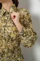 Блуза жіноча з принтом шифонова, колір оливковий, 230R1502-3 - Фото 5