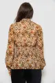 Блуза жіноча з принтом шифонова, колір коричневий, 230R1502-3 - Фото 4