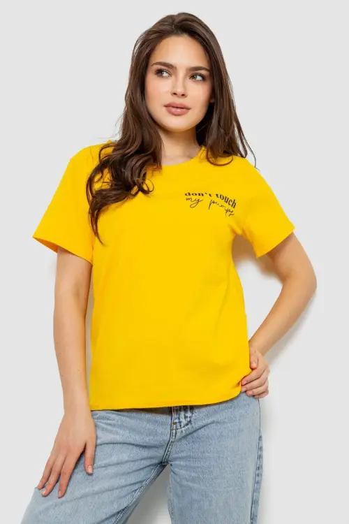 Футболка жіноча з принтом, колір жовтий, 244R2369-5