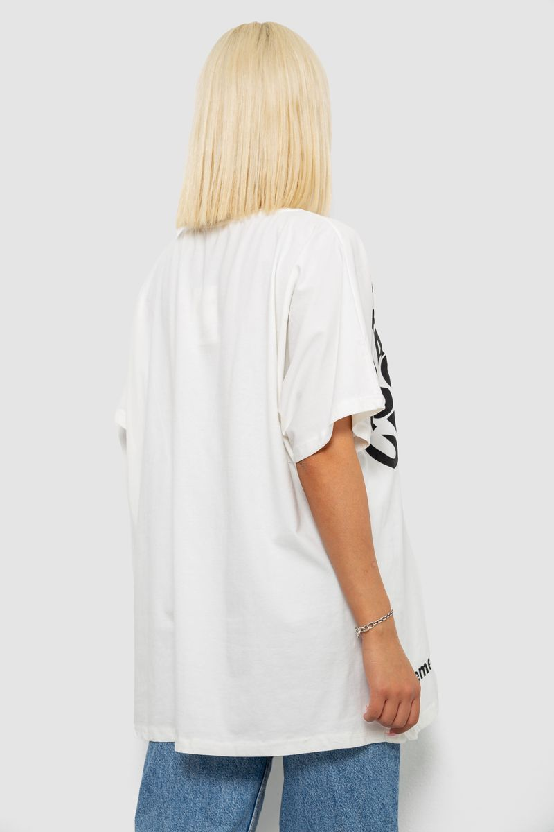 Футболка жіноча з принтом, колір молочний, 244R5003
