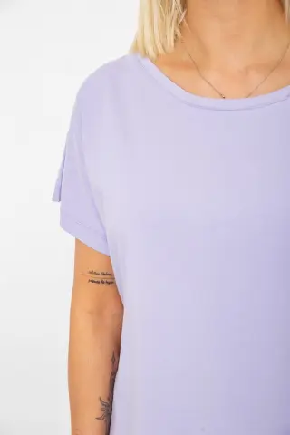 Футболка жіноча однотона, колір фіолетовий, 244R2400