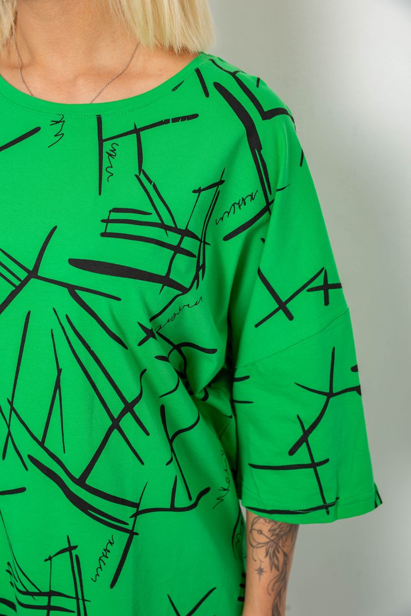 Футболка жіноча з принтом, колір зелений, 244R2011