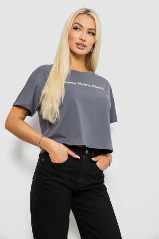 Футболка жіноча з принтом, колір сірий, 221R9905