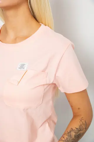 Футболка жіноча з принтом, колір персиковий, 221R330