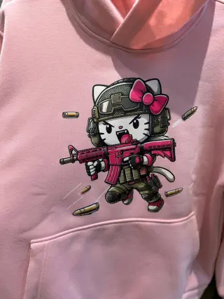Pink Hello Kitty Hoodie Evil Kitty