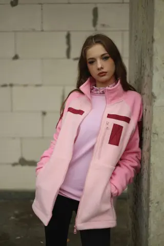 Флісова кофта рожева