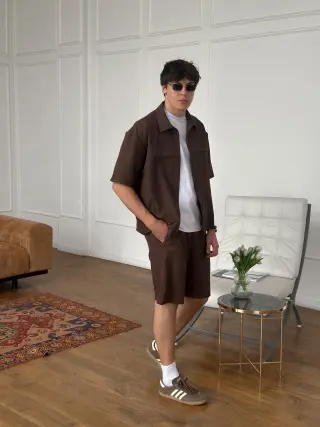 Тиар шорты-рубашка коричневый