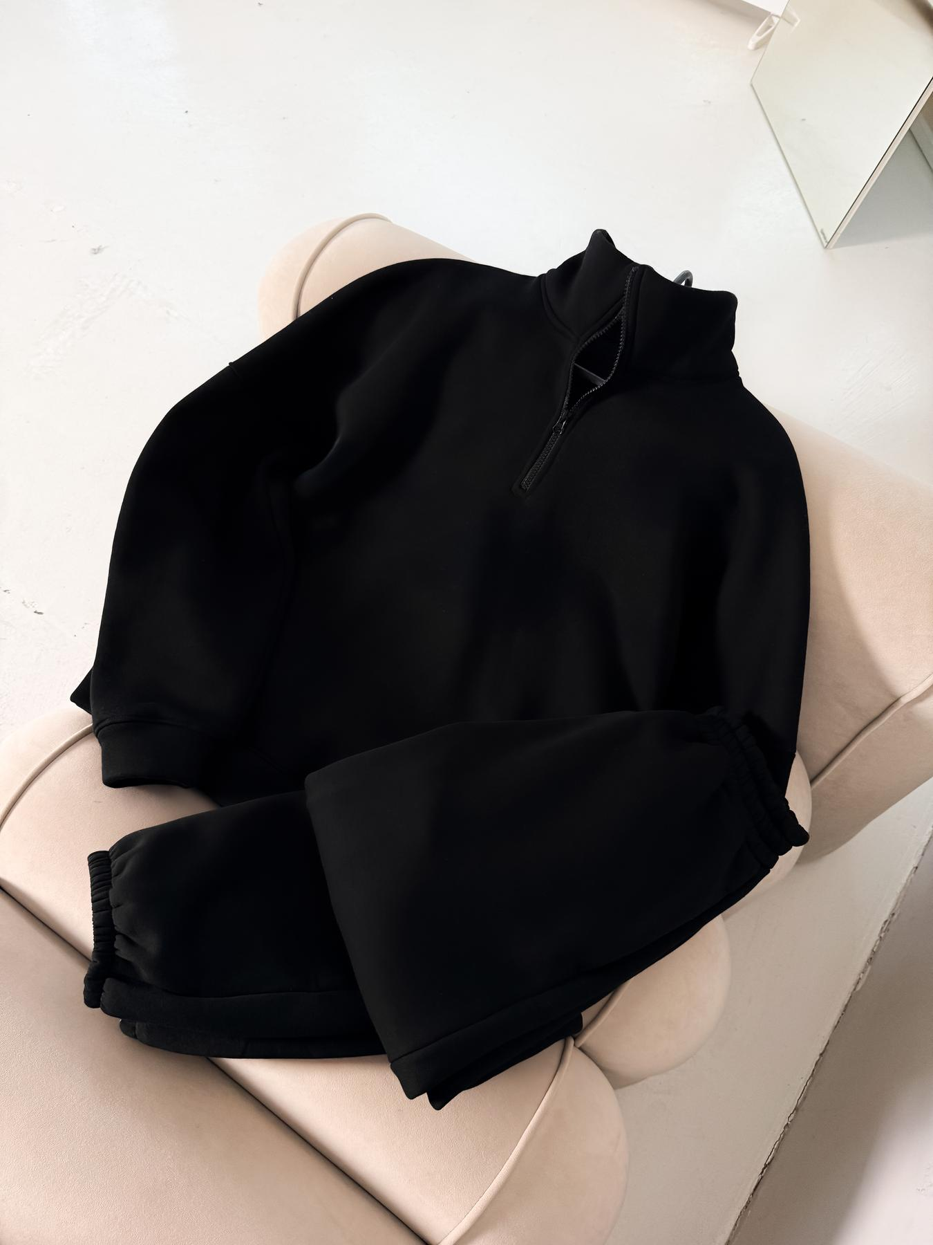 Black Short Zip Tracksuit