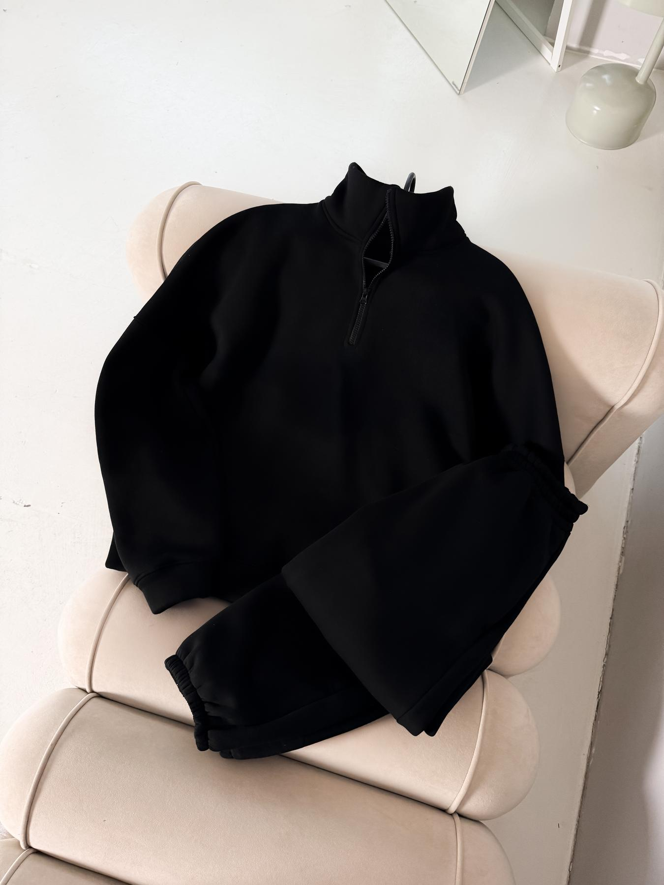 Black Short Zip Tracksuit