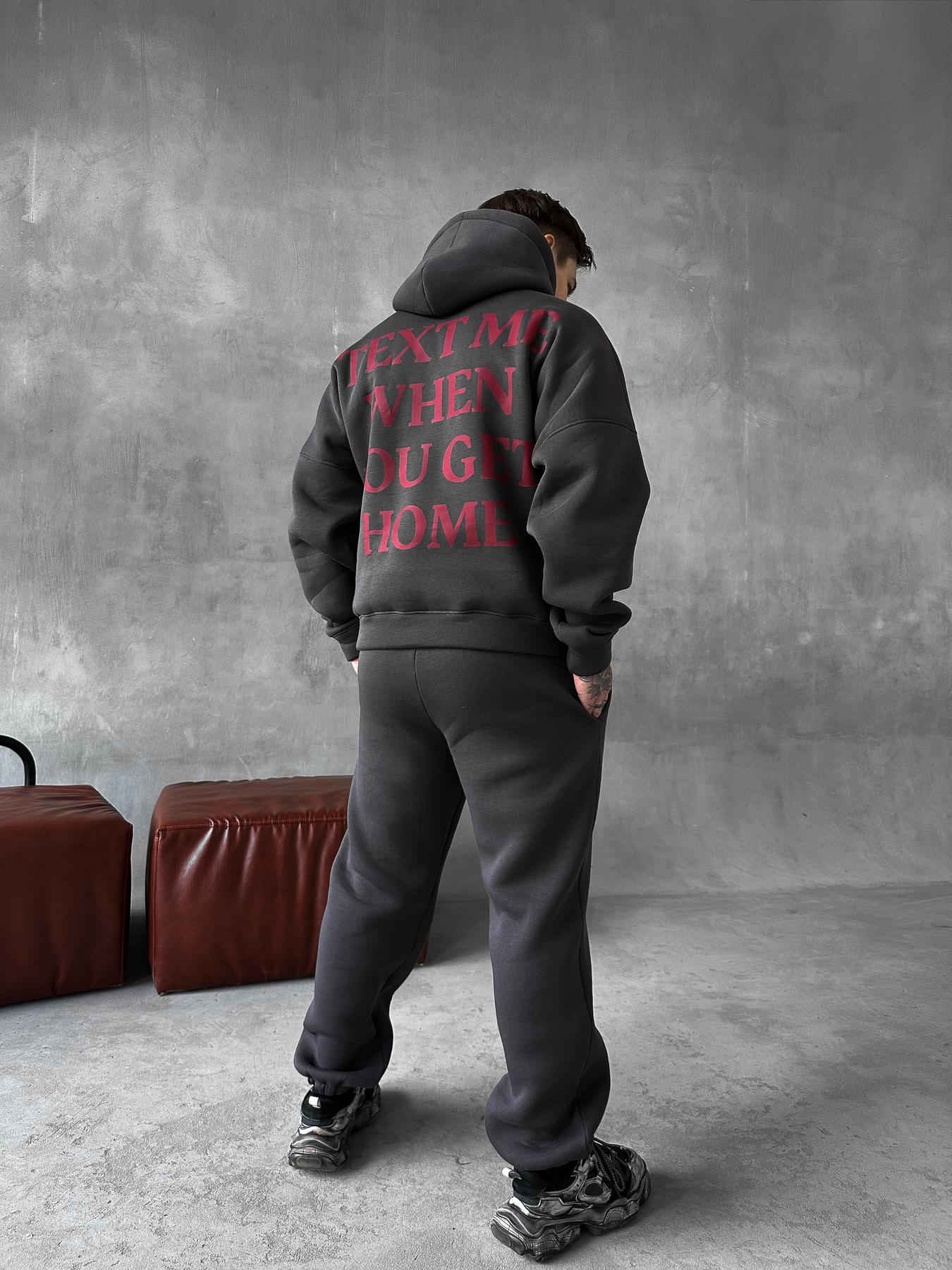 Charcoal Hoodie Pants text me