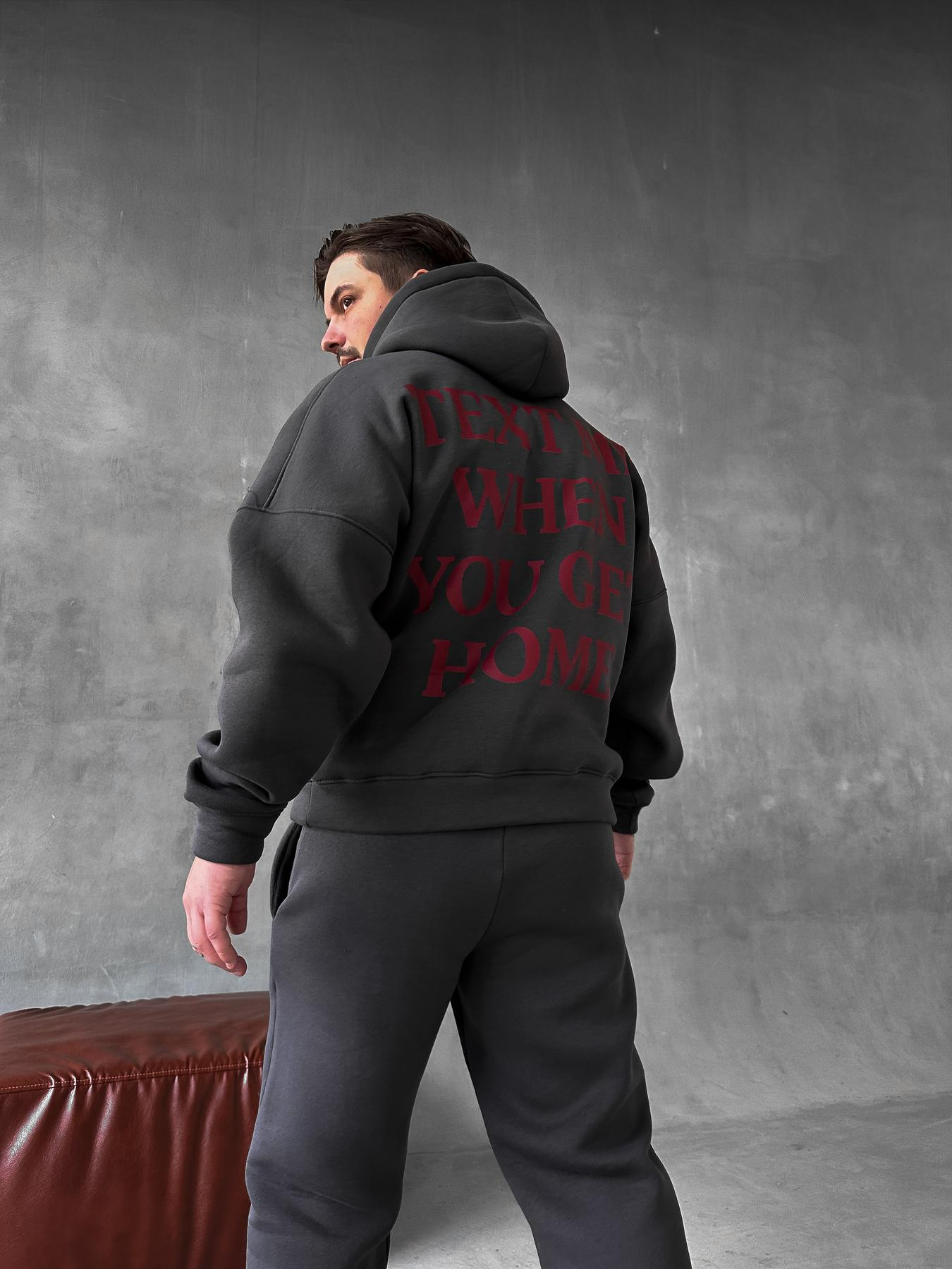Charcoal Hoodie Pants text me