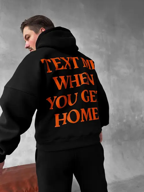 Худі штани чорний text me