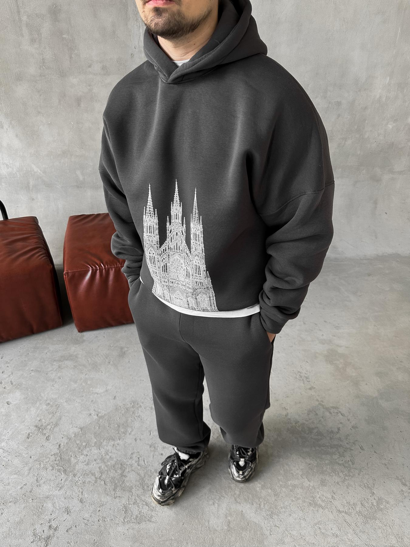 Hoodie pants graphite tower print