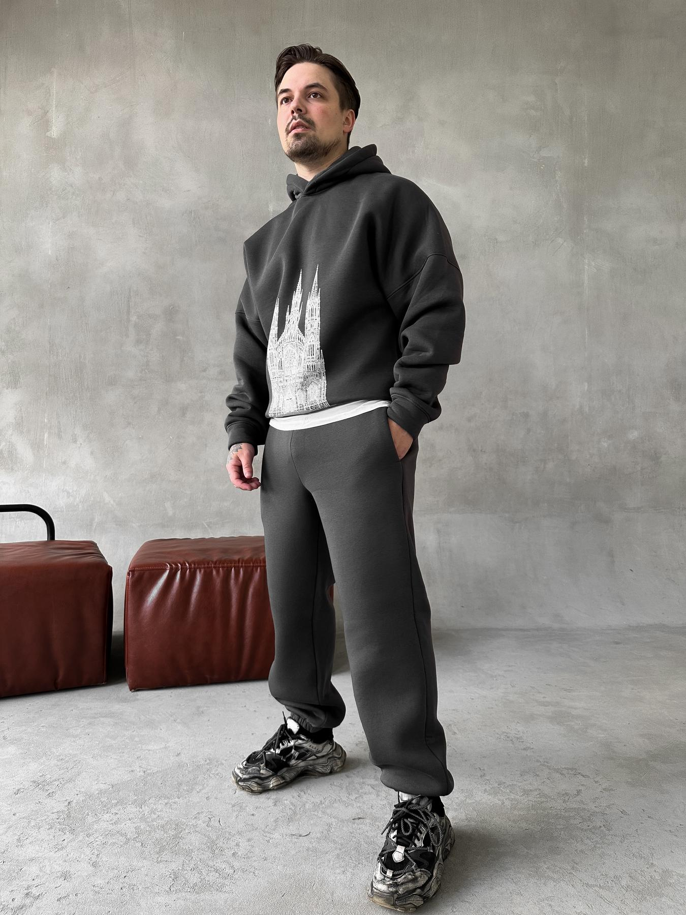 Hoodie pants graphite tower print