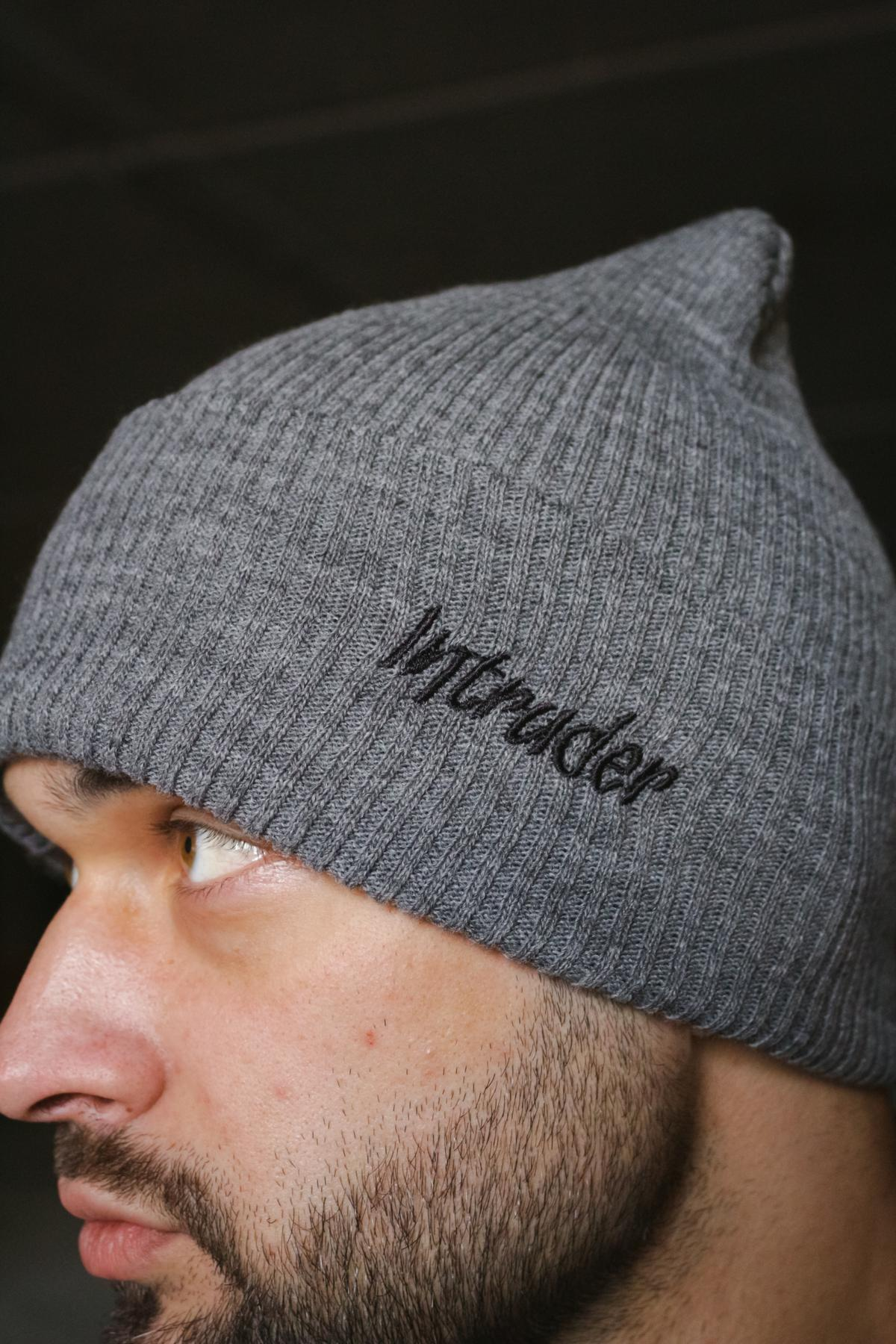 Шапка з додаванням вовни "Intruder" сіра small logo