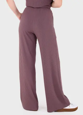 Women's flared ribbed pants in purple Merlini Amaranti
