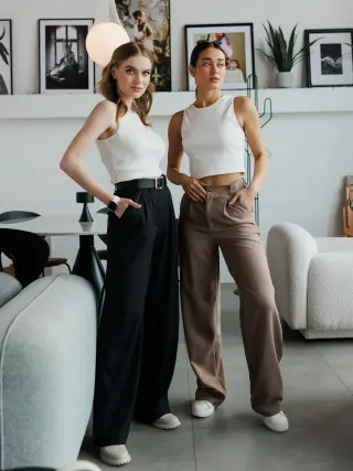 Camel Palazzo Pants