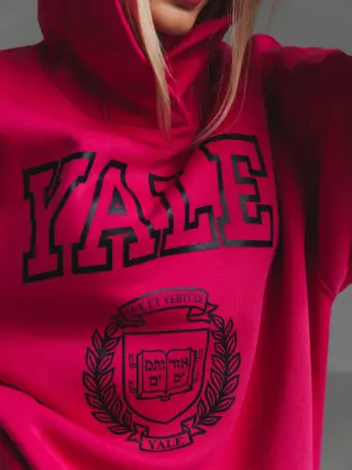 Худі YALE з утепленням фуксія