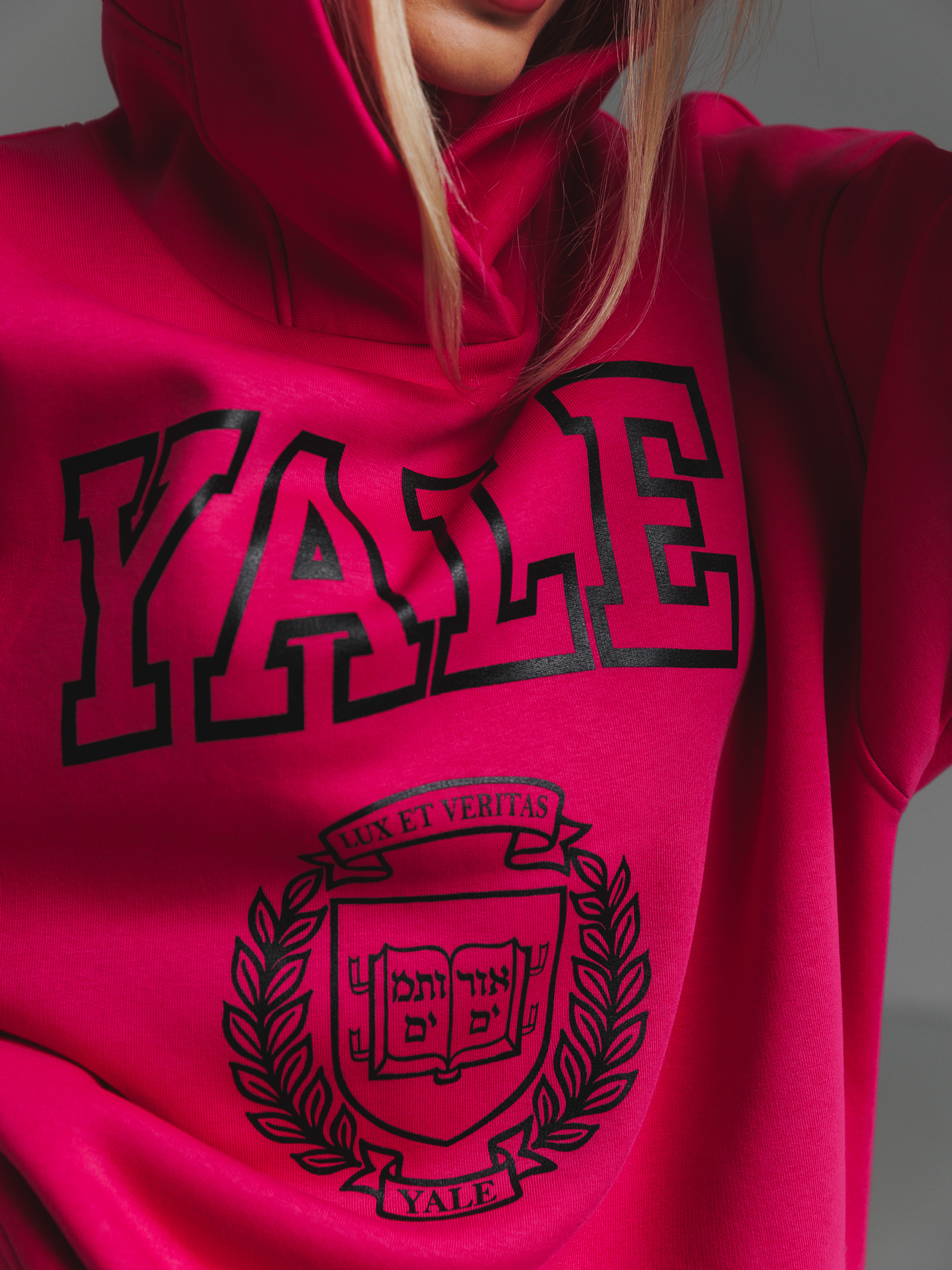 Худі YALE з утепленням фуксія