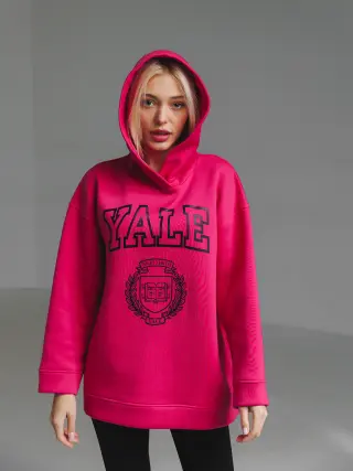 Худі YALE з утепленням фуксія