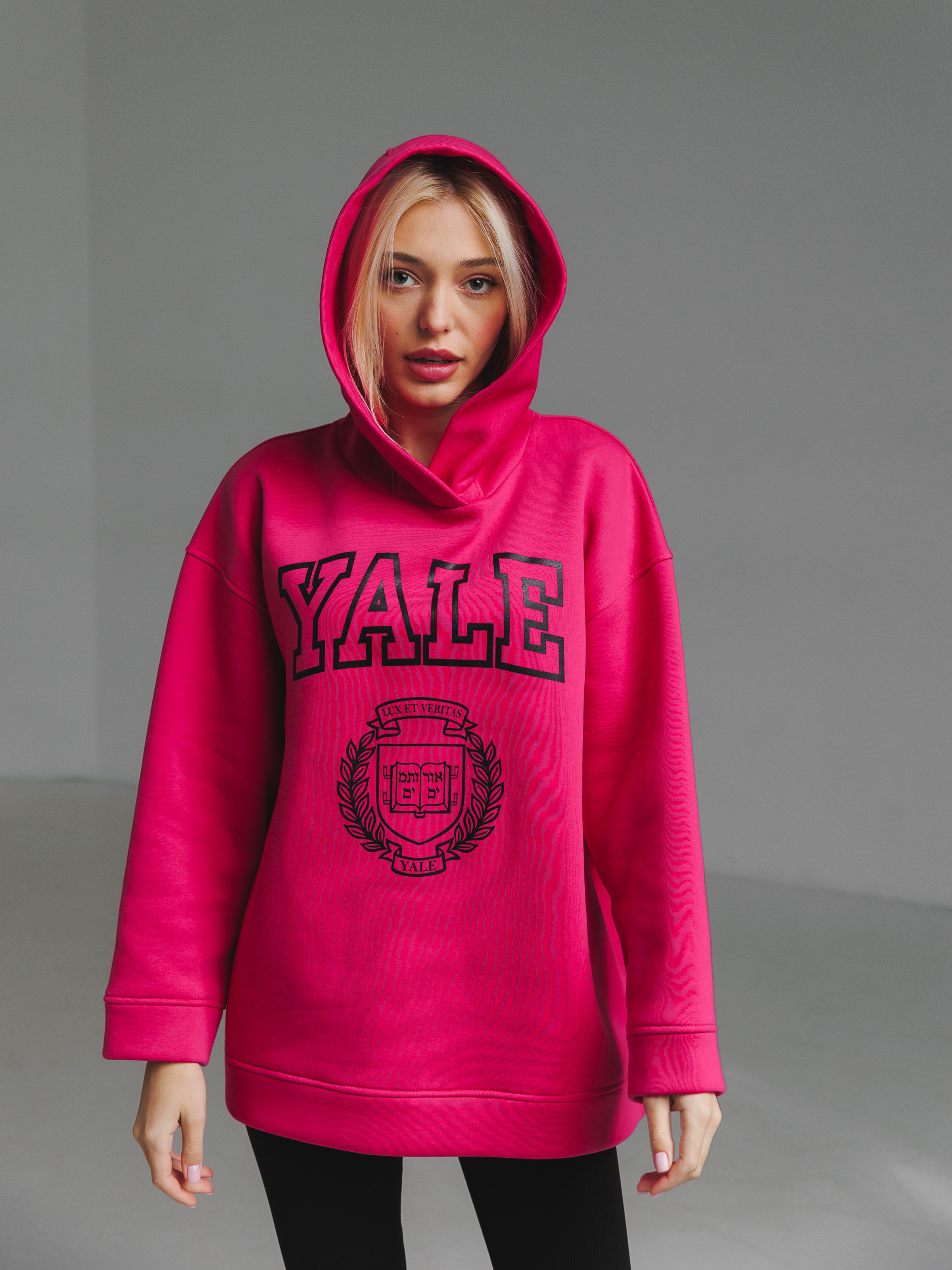 Худі YALE з утепленням фуксія