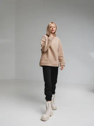 Худі Greta утепленний бежевий